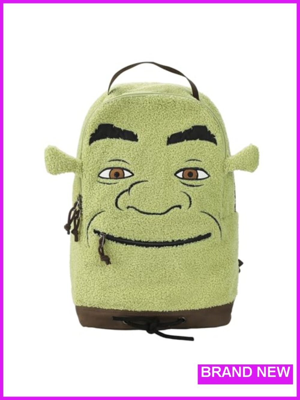 Shrek Character 17.5" Backpack with Laptop Sleeve, Faux Sherpa & Poly